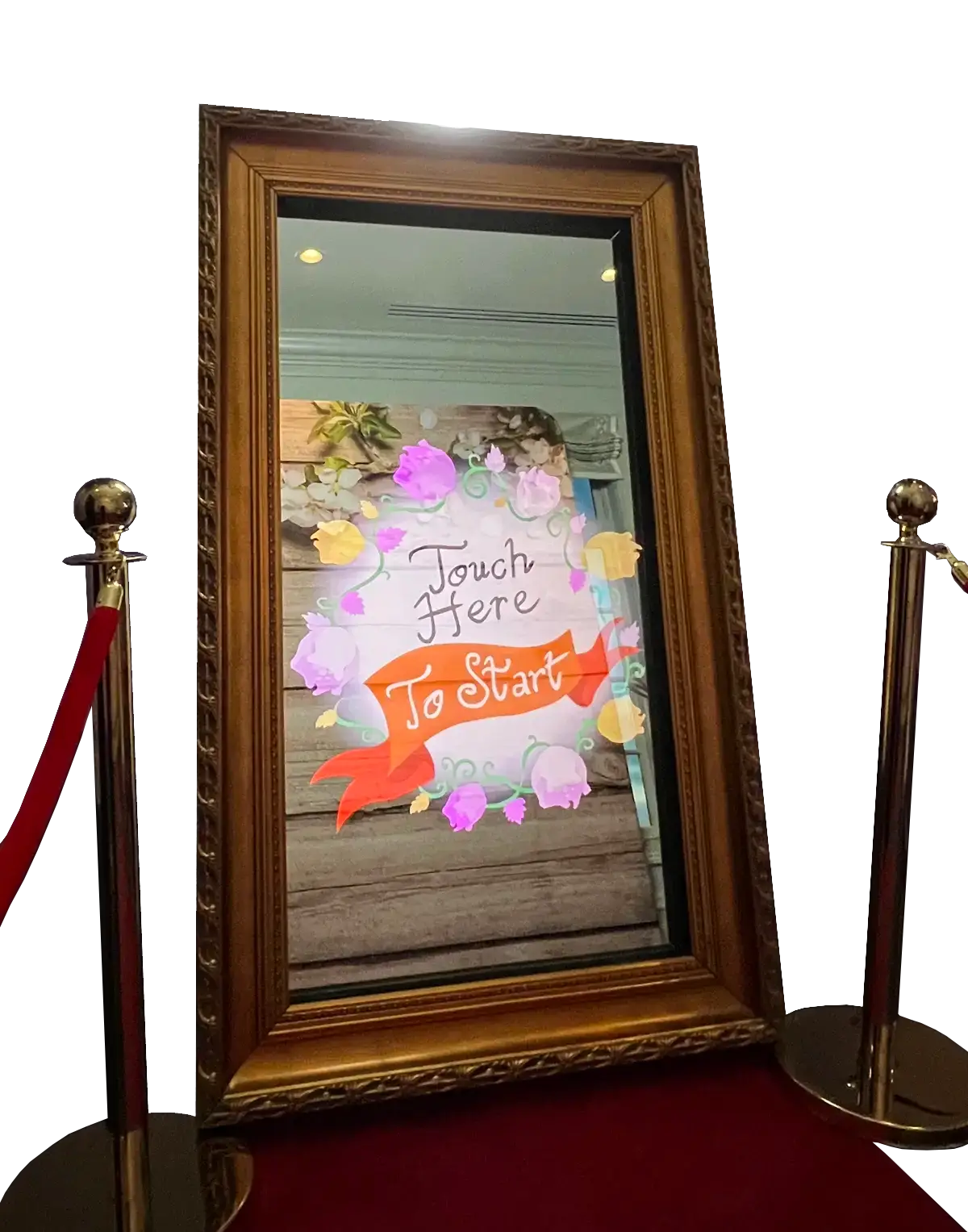 classic magic mirror setup at event